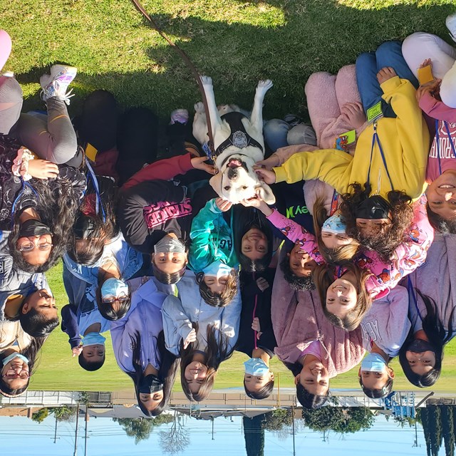 Students get to meet Garden Grove Canine Officer Heart